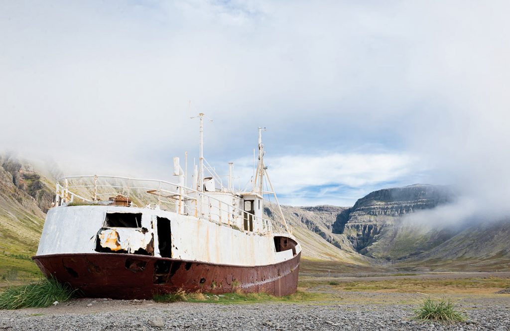 Garoar BA 64 shipwreck, Patreksfjoerour, Vestfiroir, Iceland Stock Photo -  Alamy